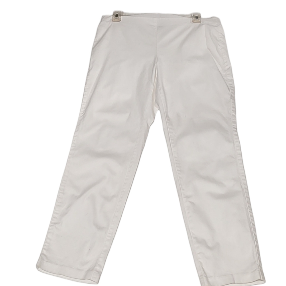 White Kenneth Cole Pull on Straight Leg Pants sz 10